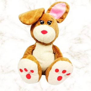 BJ Toy Plush Brown and White Bunny Rabbit Stuffed Animal Soft Toy